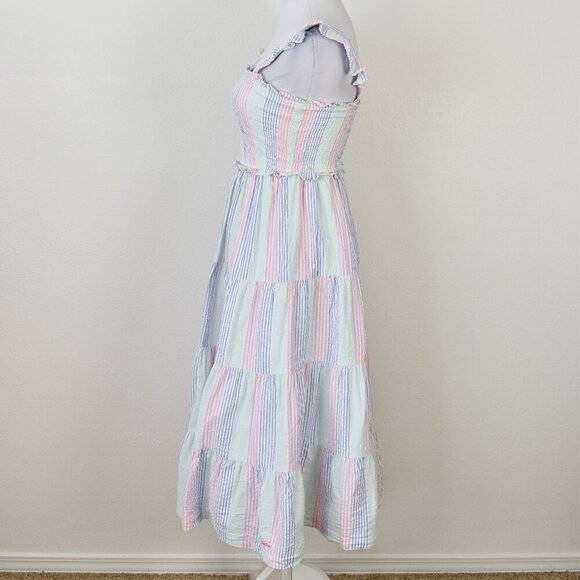 Ruffle Butts Women's Smocked Seersucker Flutter Strap Dress - XS - Picture 5 of 9